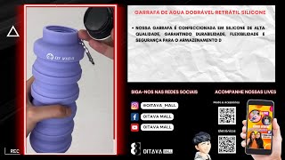 Garrafa De Água Dobrável Retrátil Silicone Resistente 500ml