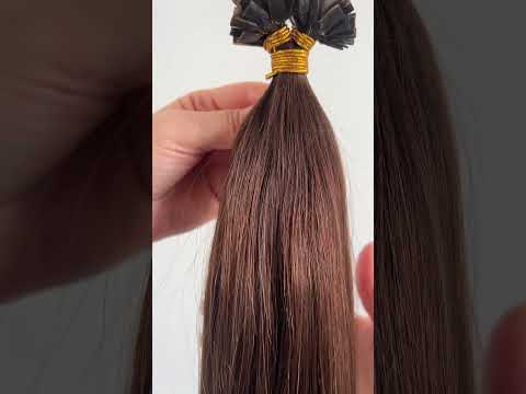 Волосся для гарячого нарощування на капсулах, 65 см, пряме, 100 пасм, темно-коричневе (02) video