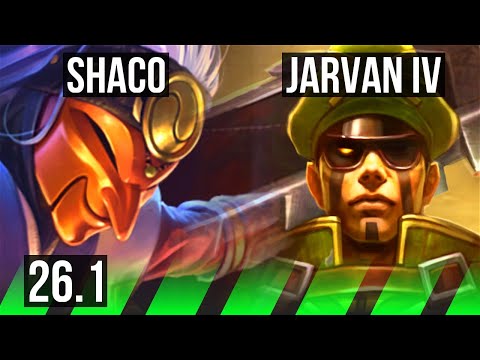 SHACO vs JARVAN IV (JGL) | Good KDA: 30/1/4, 44K damage | EUNE Master | 26.1
