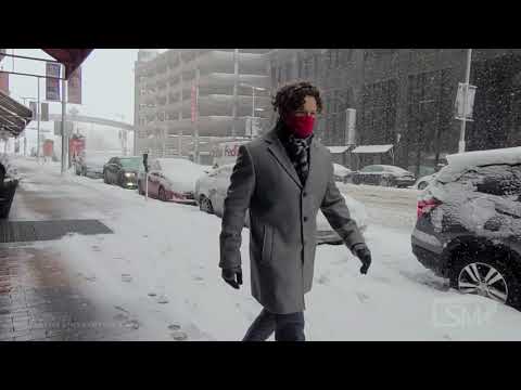 12-1-2020 Cleveland, Ohio Downtown Winter Storm Conditions