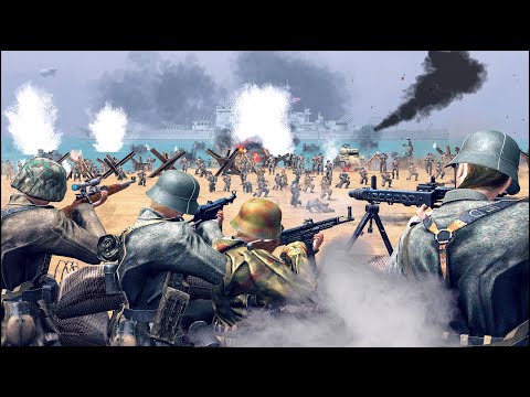D-DAY NORMANDY LANDING - GERMANS DEFENDING ATLANTIC WALL - JUNO BEACH
