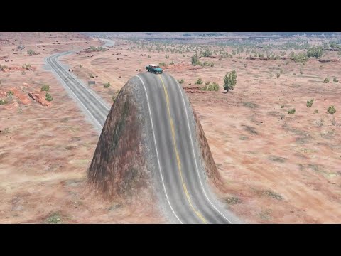 Cars vs Giant Bulge vs Massive Speed Bumps vs Chain – BeamNG.Drive