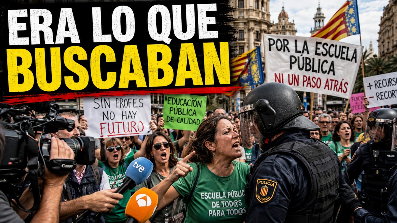 La IZQUIERDA buscaba desesperadamente la agresión de un policia  un docente en Valencia