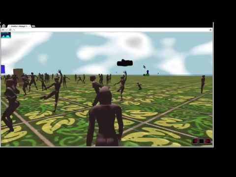 WebGL Viewer Skinning Stress Test - 152 Avatars