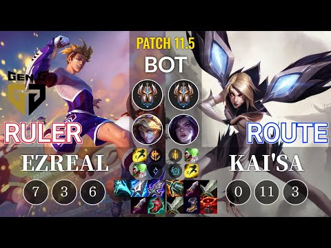 GEN Ruler Ezreal vs Route Kai'Sa Bot - KR Patch 11.5
