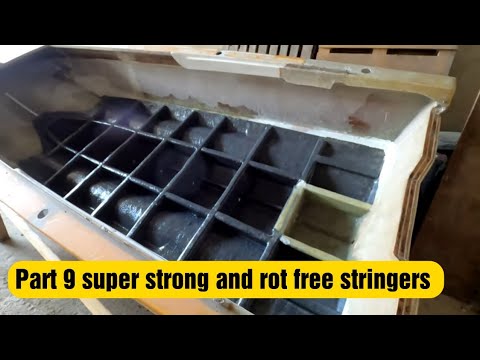 FOAM CORE boat stringers. How to fibreglass and flocoat 