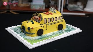 Bánh kem tạo hình xe Bus | How to make Wheels on the Bus Cake