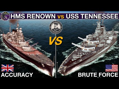 HMS Renown Battlecruiser vs USS Tennessee Battleship (ROUND 2) | War On The Sea