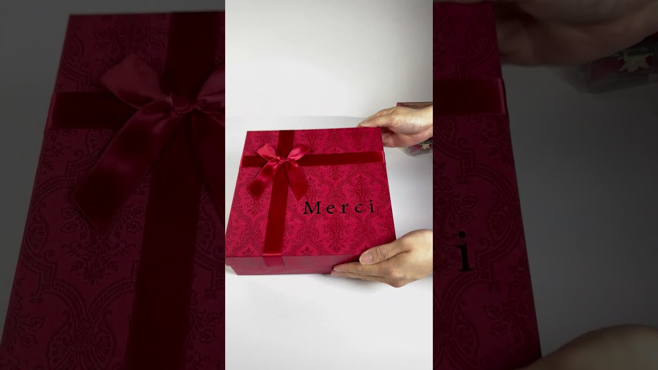 gift box with ribbon wedding gift box for guests lid and base packing box