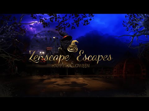 Haunted Abandoned Halloween Theme Park Ambience/ Eerie Sounds Wind/Rain