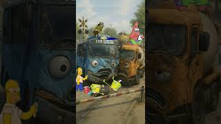 Download lagu Tabrakan mobil bus tayo dan mixer truck truk molen hancur mp3