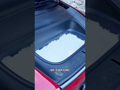 RAMENER de la NEIGE à Paris dans une TESLA ! 😂 #tesla #automobile #auto