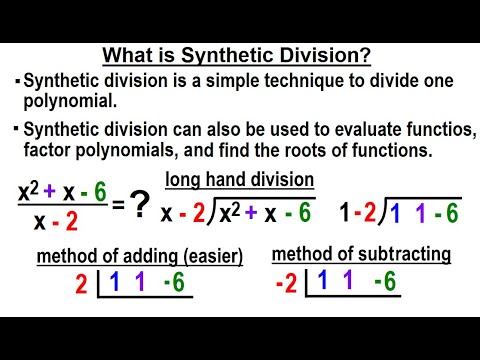 Algebra Ch 50 Synthetic Division 1 of 16 What is Synthetic Division