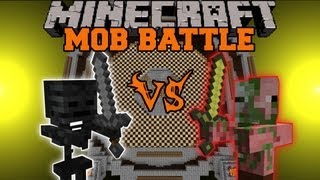 ZOMBIE PIGMAN VS. WITHER SKELETON - Minecraft Mob Battle - Arena Battle