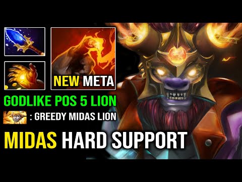100% NEW META Midas Hard Support Lion with AoE Scepter Ultimate EZ Godlike Dota 2