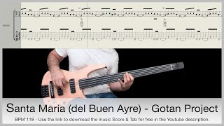 Santa Maria (del Buen Ayre) - Goran Project bass guitar cover with score and tab free