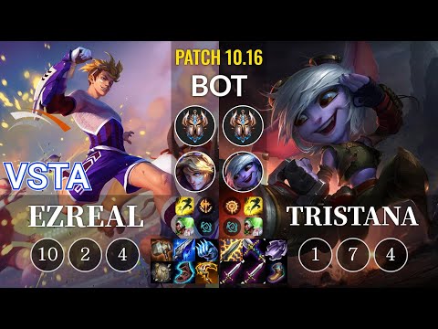 HLE Vsta Ezreal vs Tristana Bot - KR Patch 10.16