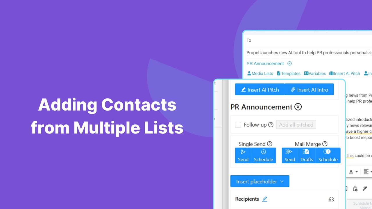 How to Add Contacts from Multiple Media Lists to One Pitching Initiative in Gmail and Outlook