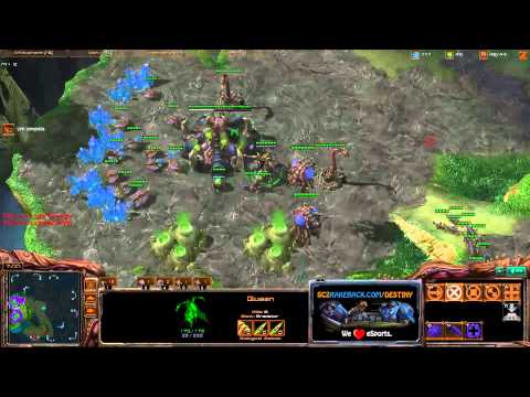 ROOTDestiny (Z) vs. bLuR (T) [Game 2] (Part 1/2) - Starcraft 2 Ladder