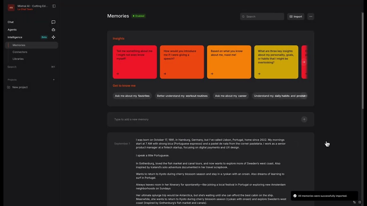 Mistral AI's Le Chat Upgrades with 'Memories' and Extensive Enterprise Integrations