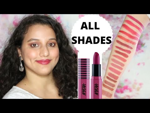 All 18 Shades Swatche Nykaa So Creme Matte Lipsticks & Review