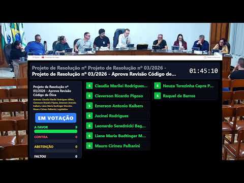 28ª Sessão Ordinária da Câmara Municipal de Vereadores de Pérola D'Oeste PR, 13-10-26