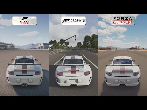 Forza Horizon 2 vs Forza 6 vs Forza Horizon 3 - Porsche 911 GT3 RS 4.0 Sound Comparison
