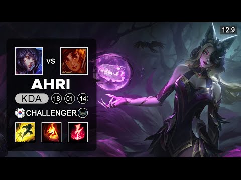 Ahri vs Taliyah Mid - KR Challenger - Patch 12.9 Season 12