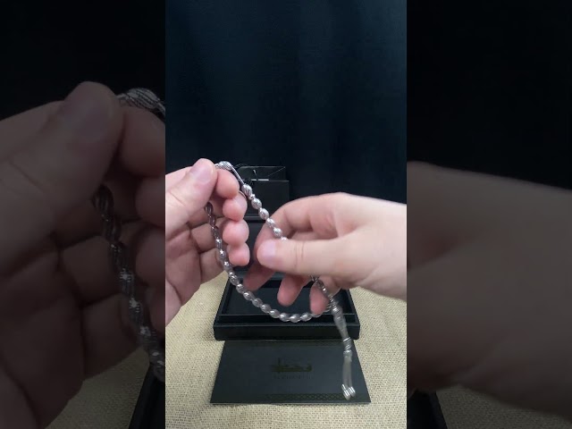 سبحة فضة بيضوي عيار 925 بوزن 27جرام