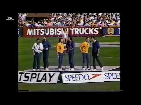 Coodabeens singing "Plugger Be Good" at half-time of 1987 Grand Final