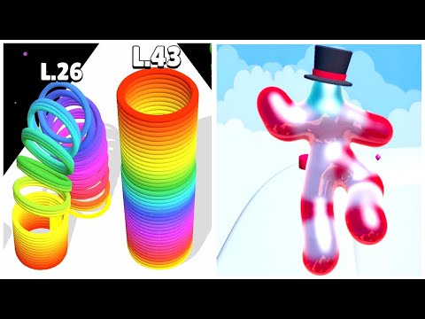 "Slinky Hop 3D - Ultimate Gameplay, Max Levels & Colorful Slinky Run Challenge!"