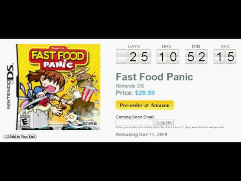Fast Food Panic Nintendo DS