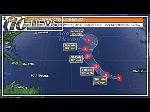 Lorenzo becomes fifth Atlantic hurricane of the season