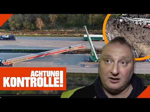 Schwerer Unfall - 65 m langes Bauteil kracht in Mittelleitplanke! | Achtung Kontrolle | Kabel Eins