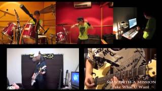 [カバー] MAN WITH A MISSION - Take What U Want - 歌ってみた+ドラム+キーボード w/ TheGhostbusa(ギター)&馬でもできるもん(ベース)