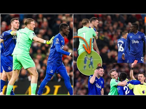 🟥 Idrissa Gueye Sent Off with RED CARD after SLAPPING his own team-mate Michael Keane