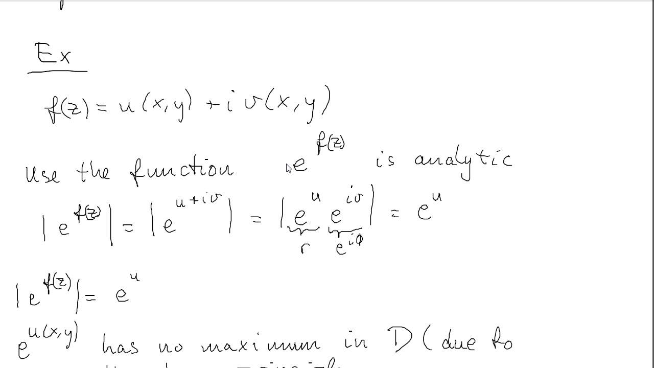 M201  The maximum modulus principle