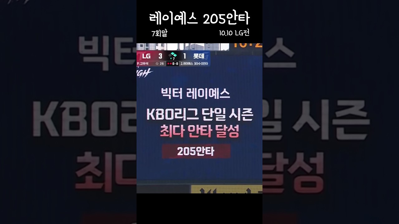 안타의 신 레이예스  [경기 하이라이트]