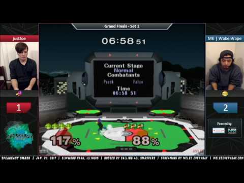 Speakeasy Smash [1/24/17] - JustJoe (Falcon, Falco) vs. ME | WakenVape (Peach) - SSBM - Grand Finals
