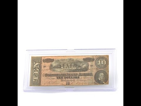 $10 Confederate Note from the Lake Charles Hoard