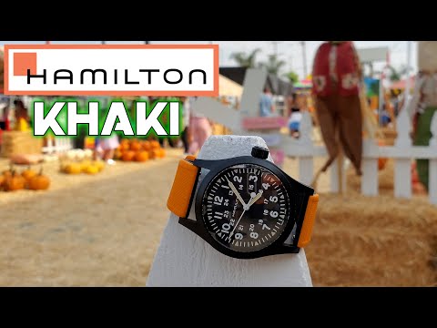 Hamilton PVD Khaki Field Mechanical - Outdoors & In Action - 38mm On Barton Pumpkin Elite Silicone