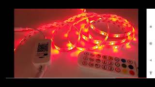 شريط مضيئ تفاعلي 16 مليون لون بخيارات تحكم باللون عن بعد 20 متر