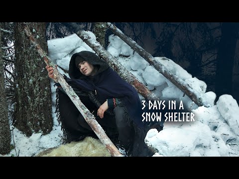 Building Shelter in Snow! 3 Day Solo Winter Camping (Long Cut)