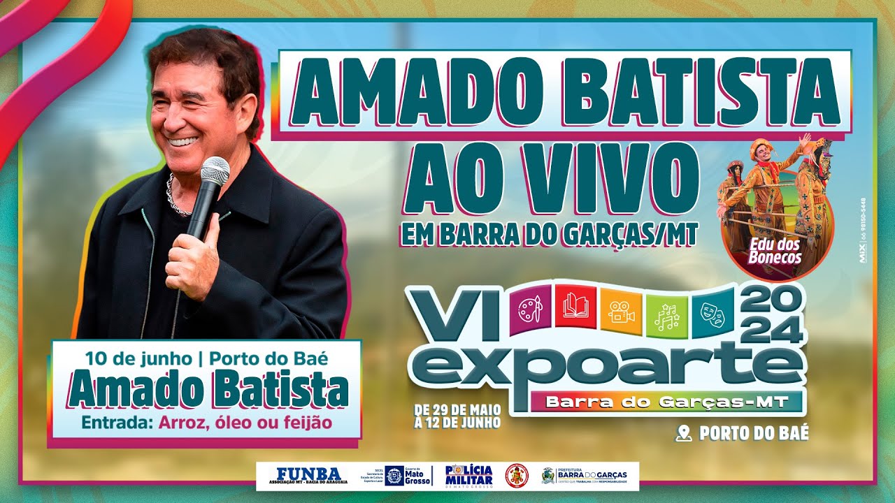 AMADO BATISTA AO VIVO - 10.06 FESTA DE SANTO ANTONIO / VI EXPOARTE 2024 EM BARRA DO GARÇAS/MT