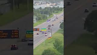 Skycam captures semi rollover on Highway 169 in Tulsa