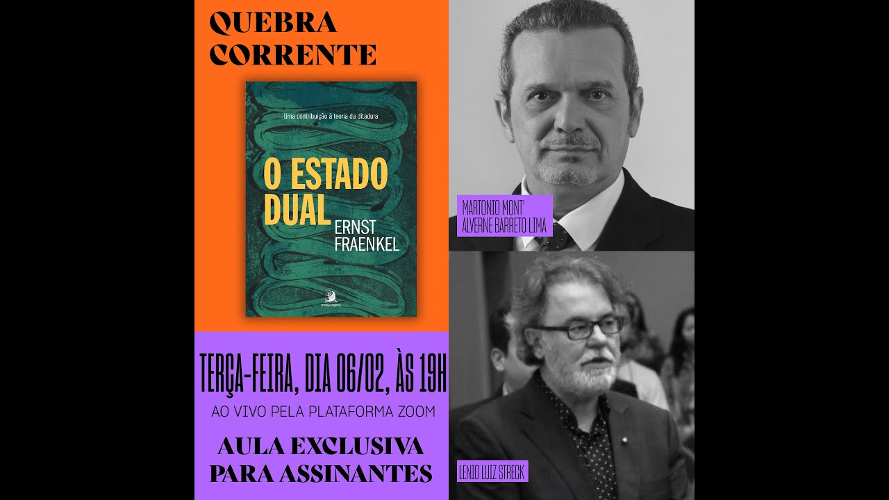 2ª aula exclusiva do livro "O Estado Dual: uma contribuição à teoria da ditadura"