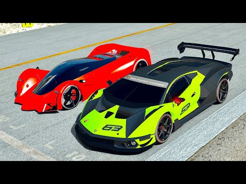 Lamborghini Essenza SCV12 vs Ferrari Marte 2050 Concept at Imola GP