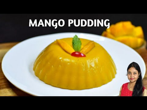 Mango Pudding Recipe Bangla-No Gelatin No Agar Agar-Amer Dessert Recipe-No Bake Eggless Desserts