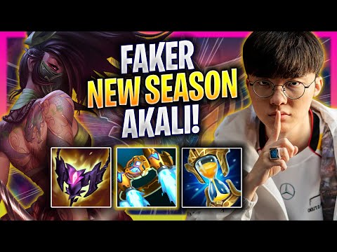 FAKER PLAYS AKALI IN A GREAT GAME IN THE NEW SEASON! - T1 Faker Plays Akali MID vs Zed!