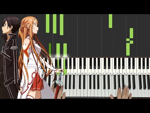 Sword Art Online OP 1 - Crossing Field (Piano Tutorial Lesson)